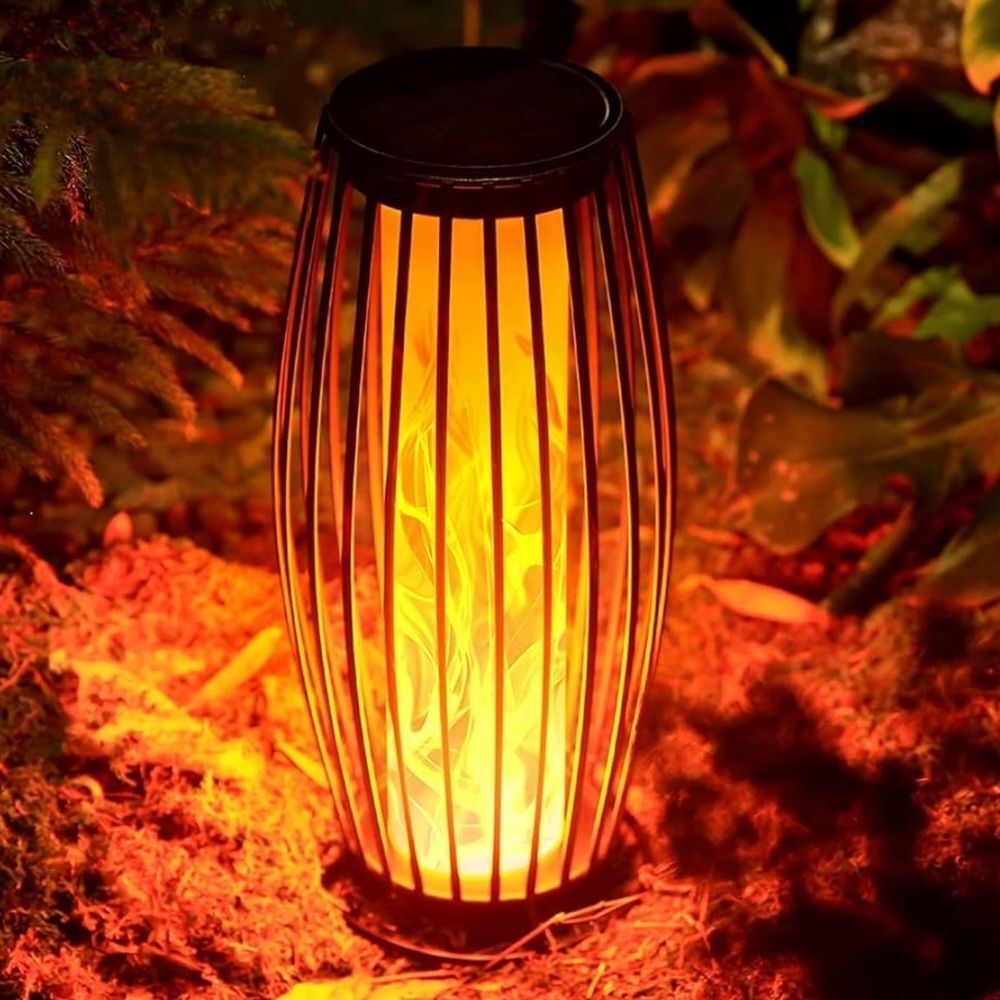 Solar Lantern Waterproof Led Garden Light Birdcage Metal Decor USB Rechargeable